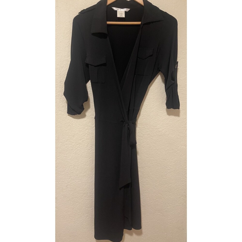 MAX STUDIO Sz SMALL BLACK GRAP MIDI WOMEN'S DRESS